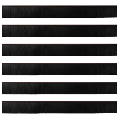 vidaXL Screw-on Door Brush Seals 6 pcs Brown 100 cm Aluminium Alloy