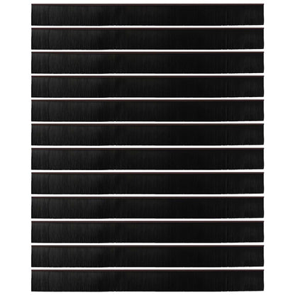 vidaXL Screw-on Door Brush Seals 12 pcs Brown 100 cm Aluminium Alloy