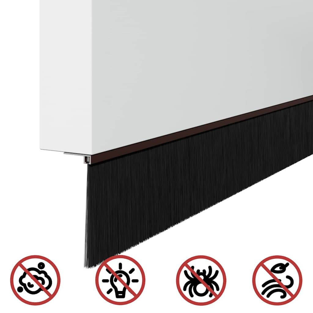 vidaXL Screw-on Door Brush Seals 12 pcs Brown 100 cm Aluminium Alloy