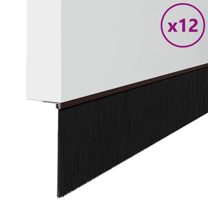 vidaXL Screw-on Door Brush Seals 12 pcs Brown 100 cm Aluminium Alloy