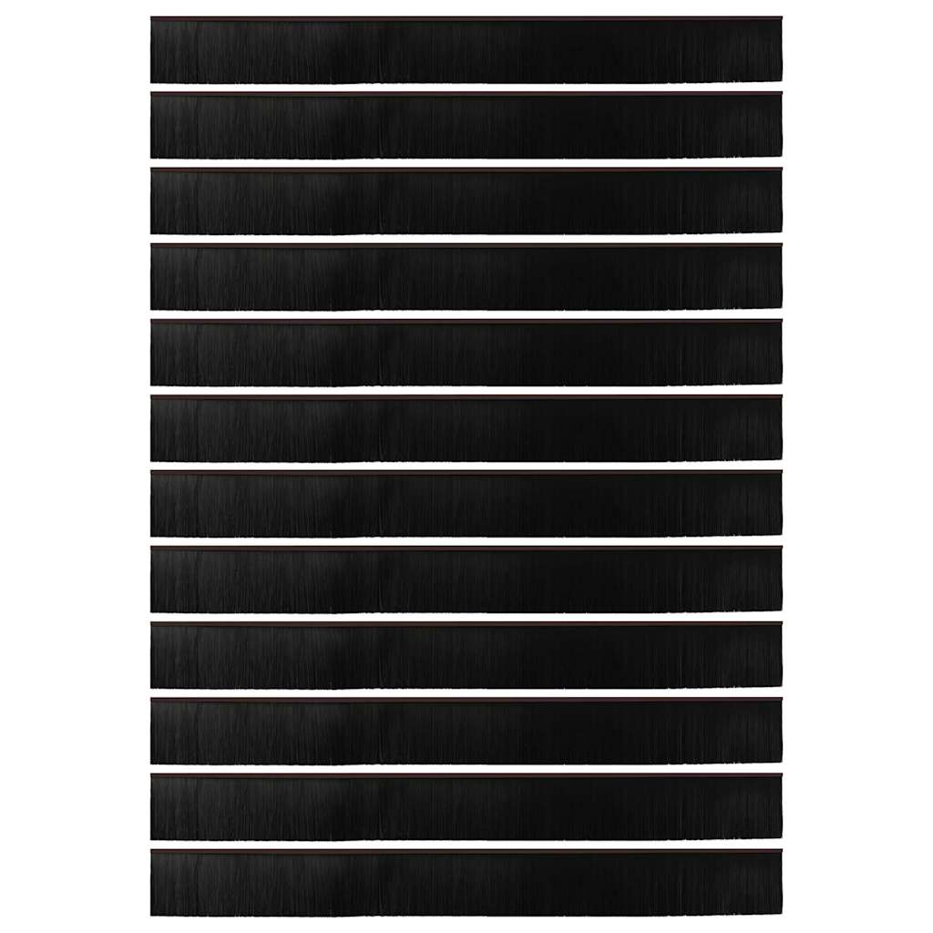 vidaXL Screw-on Door Brush Seals 12 pcs Brown 100 cm Aluminium Alloy