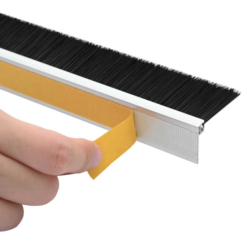 vidaXL Self-adhesive Door Brush Seals 2 pcs Silver 100 cm