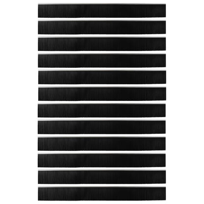 vidaXL Self-adhesive Door Brush Seals 12 pcs 100 cm Aluminium Alloy