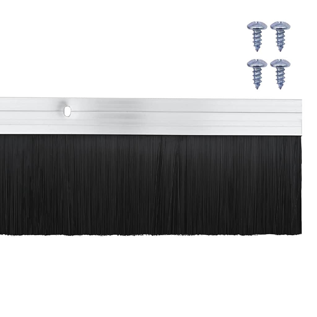 vidaXL Screw-on Door Brush Seals 2 pcs Silver 100 cm Aluminium Alloy