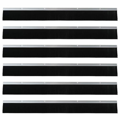 vidaXL Screw-on Door Brush Seals 6 pcs Silver 100 cm Aluminium Alloy