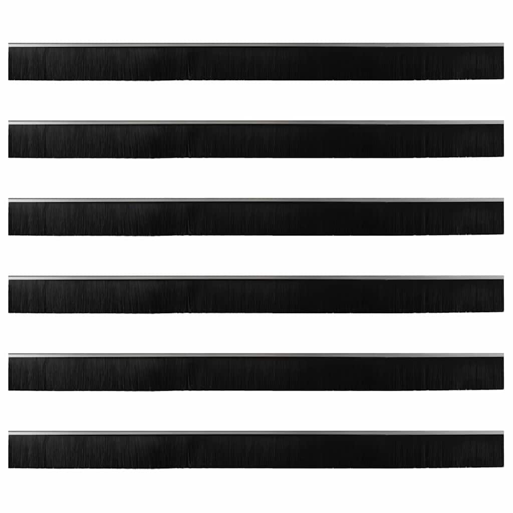 vidaXL Screw-on Door Brush Seals 6 pcs Silver 100 cm Aluminium Alloy