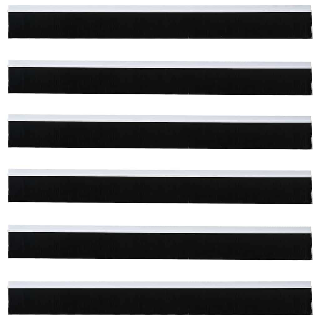 vidaXL Self-adhesive Door Brush Seals 6 pcs White 100 cm