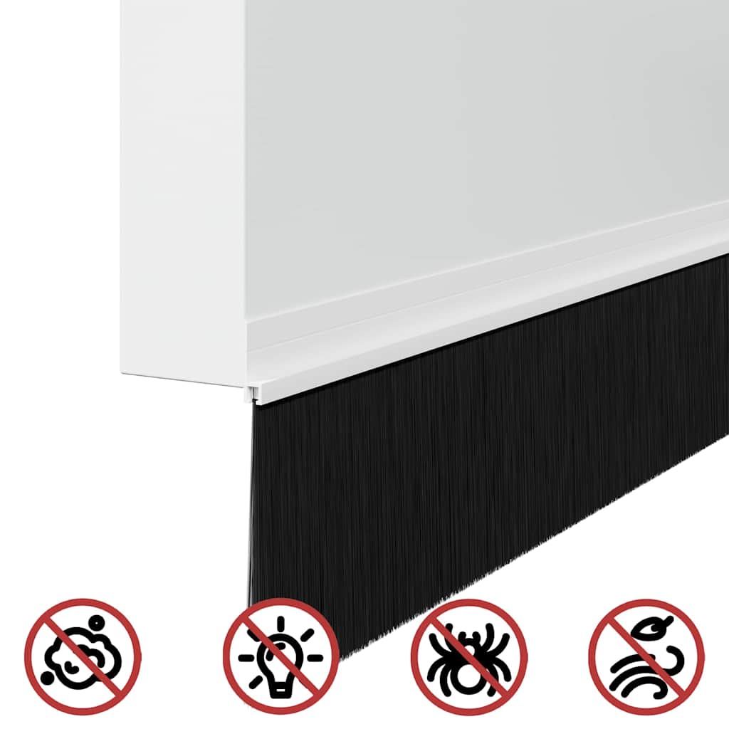 vidaXL Self-adhesive Door Brush Seals 6 pcs White 100 cm