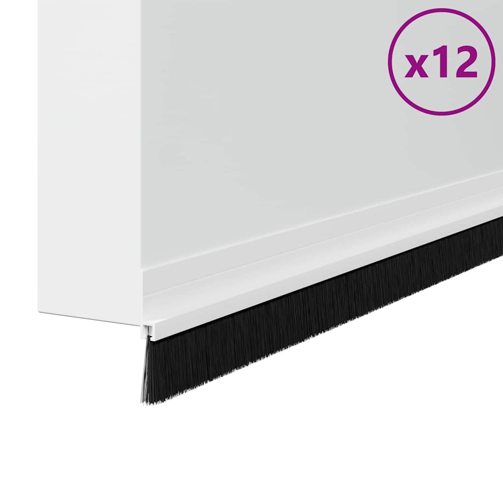 vidaXL Self-adhesive Door Brush Seals 12 pcs 100 cm Aluminium Alloy