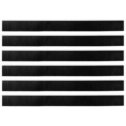 vidaXL Self-adhesive Door Brush Seals 6 pcs 100 cm Aluminium Alloy