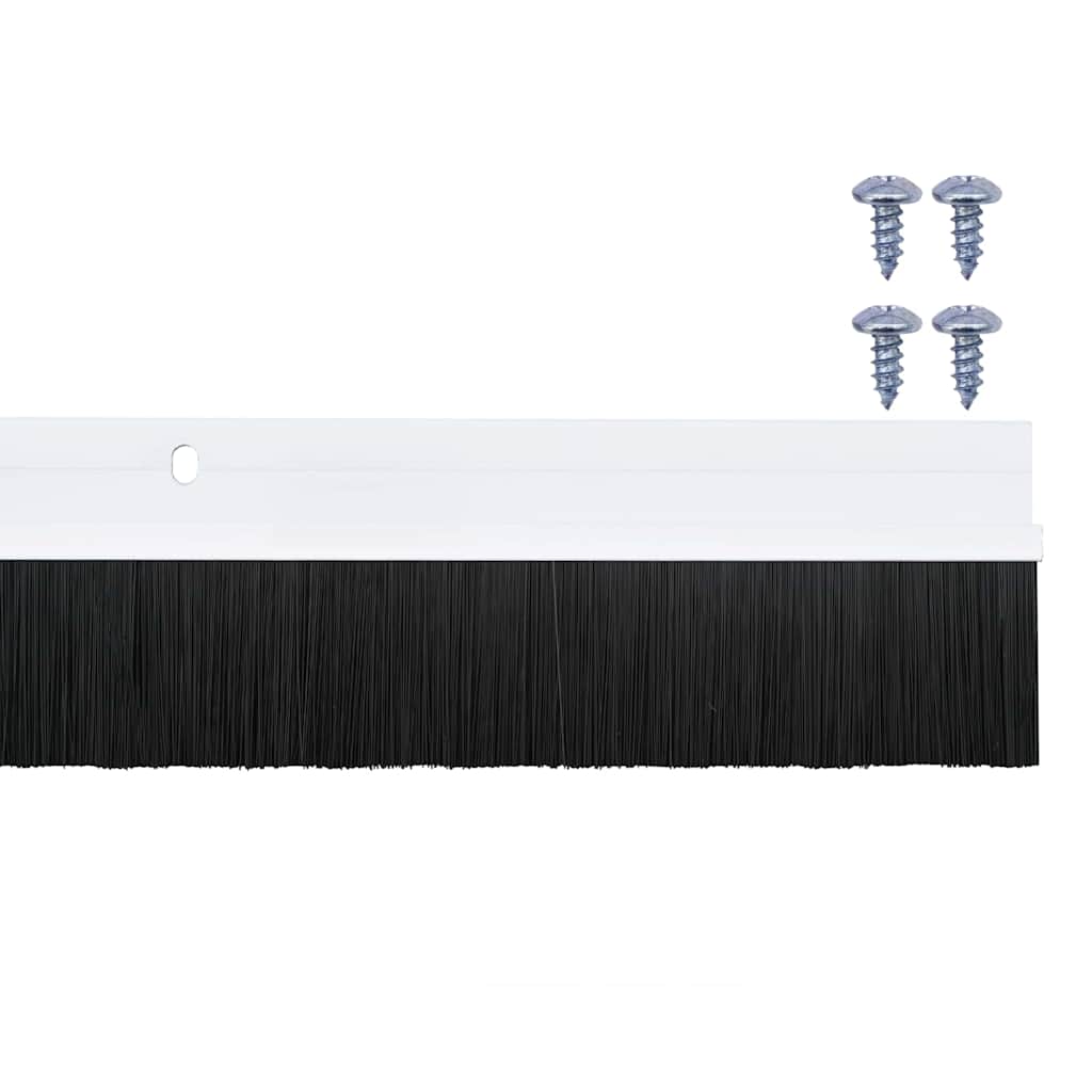 vidaXL Screw-on Door Brush Seals 2 pcs White 100 cm Aluminium Alloy
