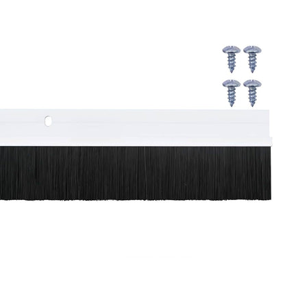 vidaXL Screw-on Door Brush Seals 2 pcs White 100 cm Aluminium Alloy