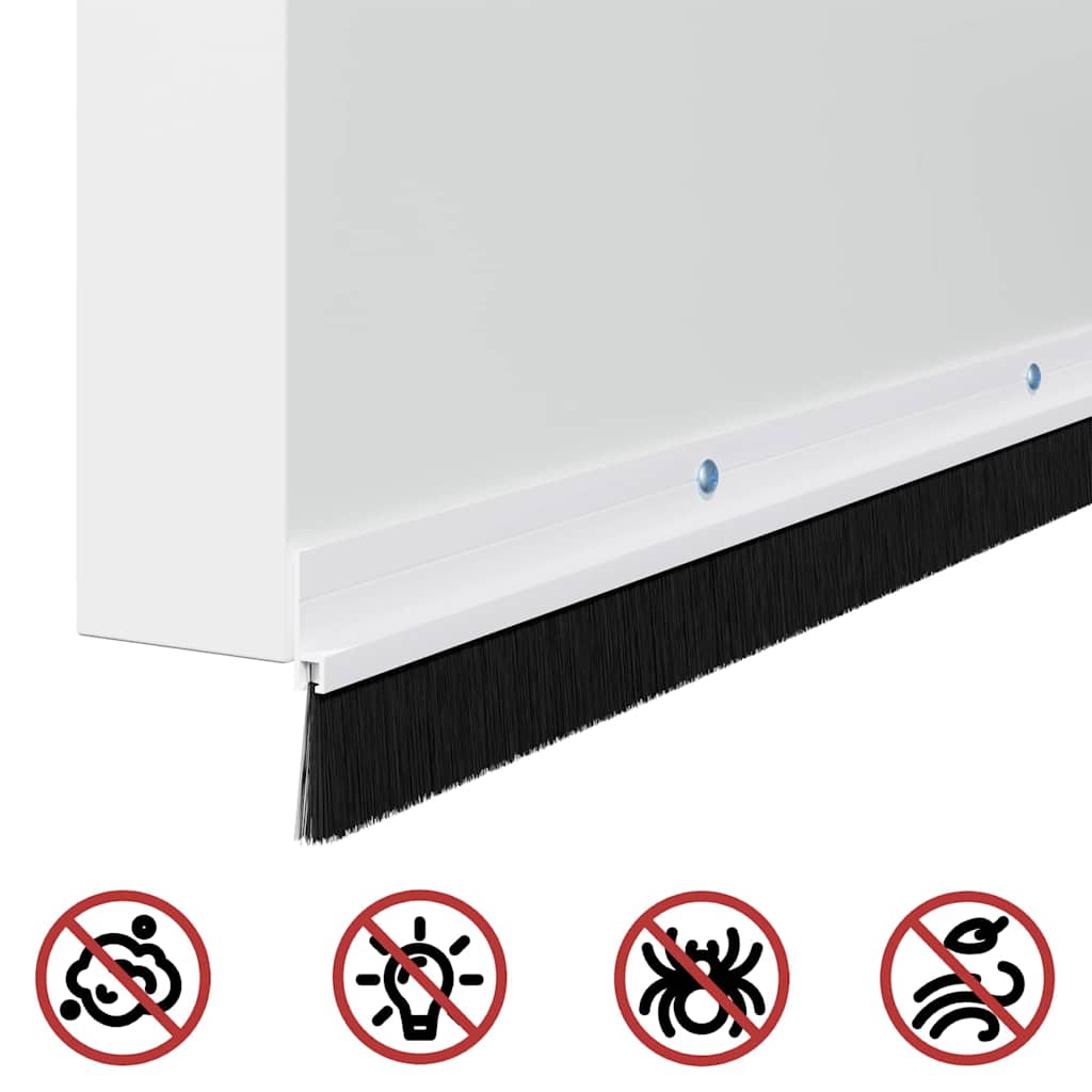 vidaXL Screw-on Door Brush Seals 2 pcs White 100 cm Aluminium Alloy