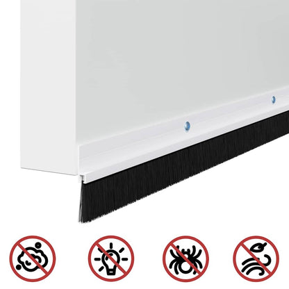 vidaXL Screw-on Door Brush Seals 2 pcs White 100 cm Aluminium Alloy