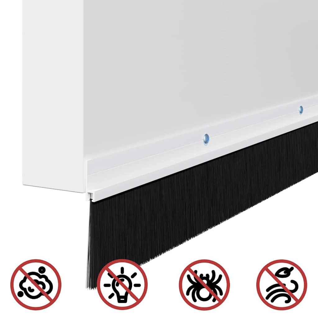 vidaXL Screw-on Door Brush Seals 2 pcs White 100 cm Aluminium Alloy
