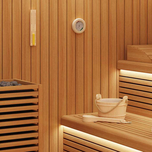 vidaXL Sauna Accessory Set 4 pcs Brown Solid Pine Wood and Hemp