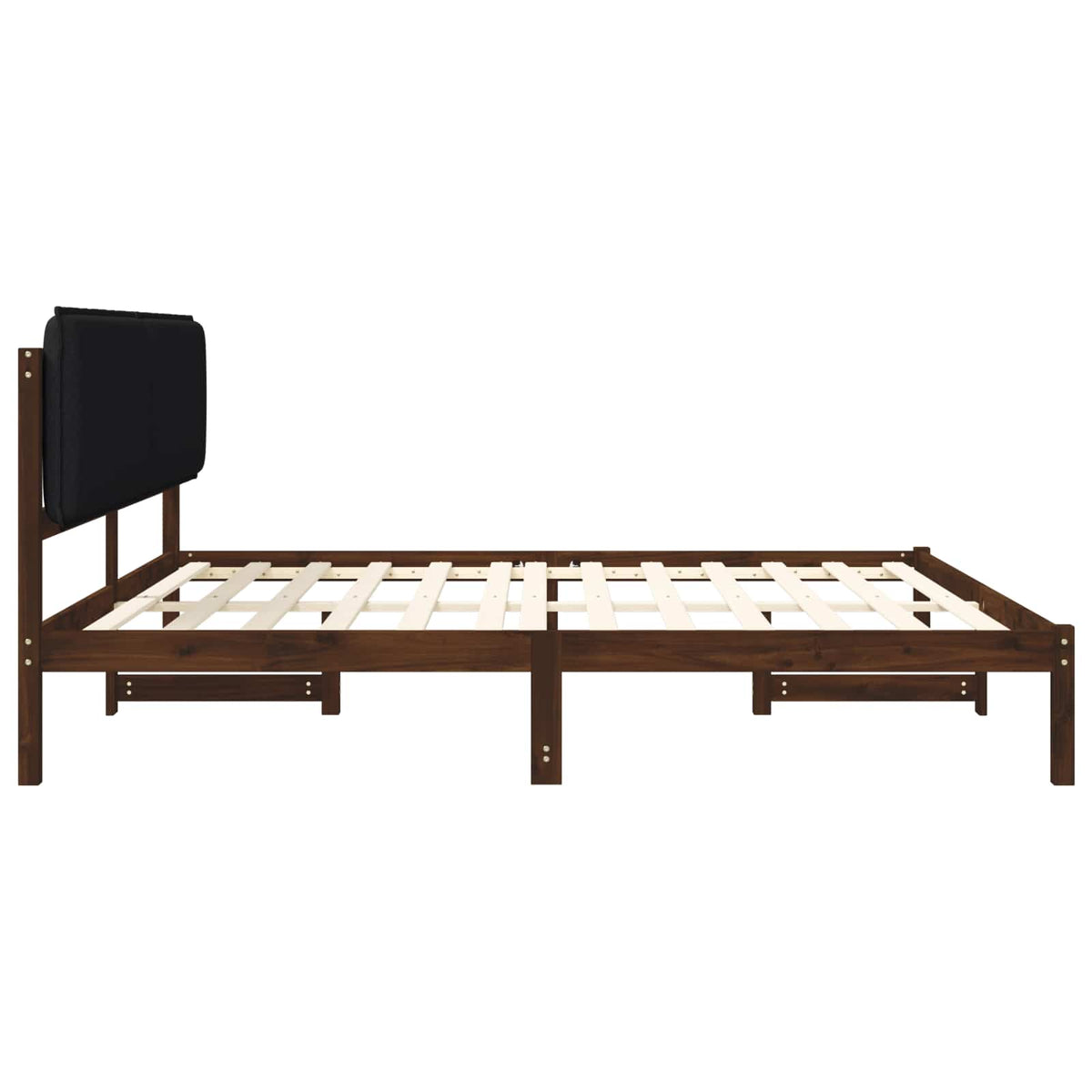 vidaXL Bed Frame with Upholstered Headboard Dark Brown and Black