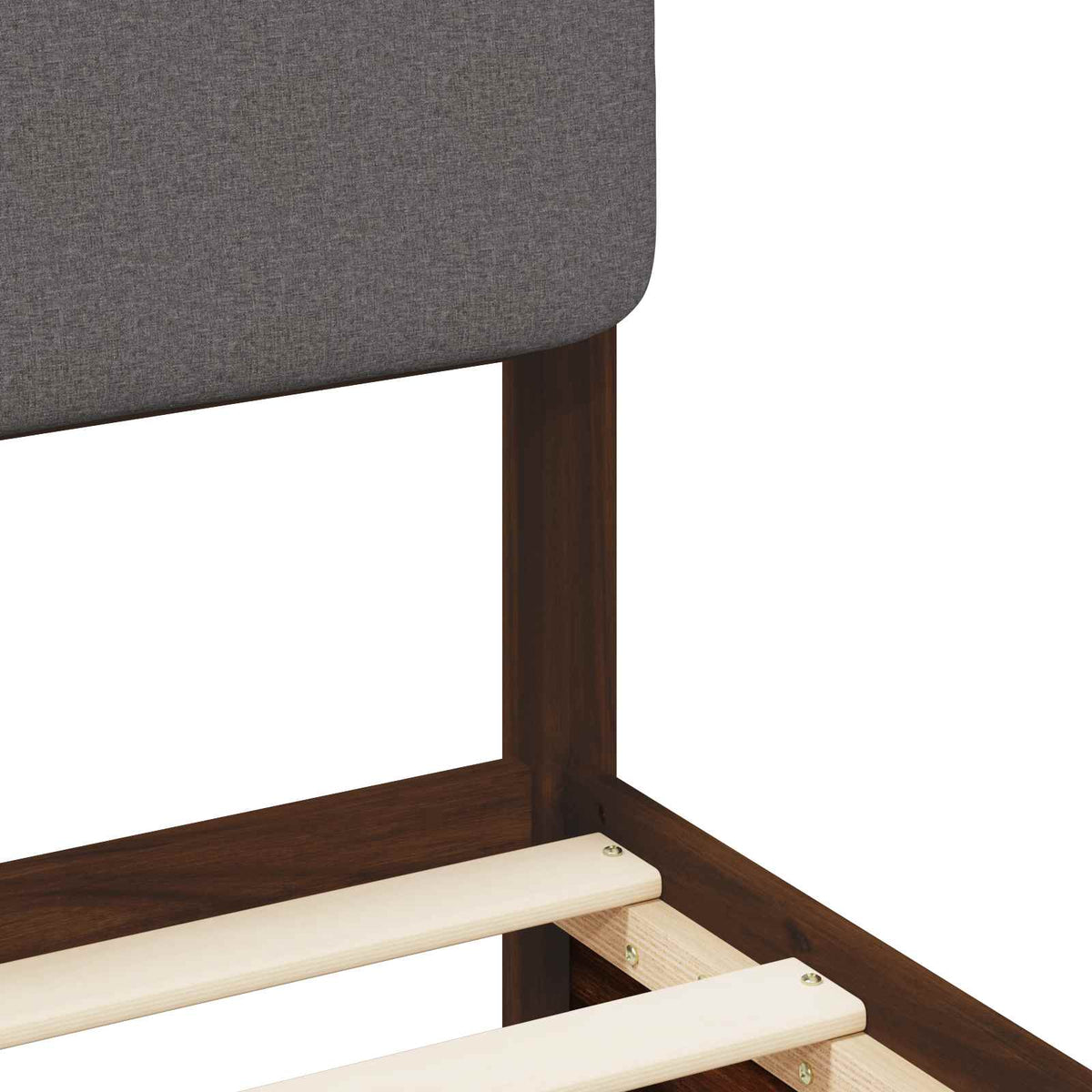 vidaXL Bed Frame with Upholstered Headboard Dark Brown and Light Grey