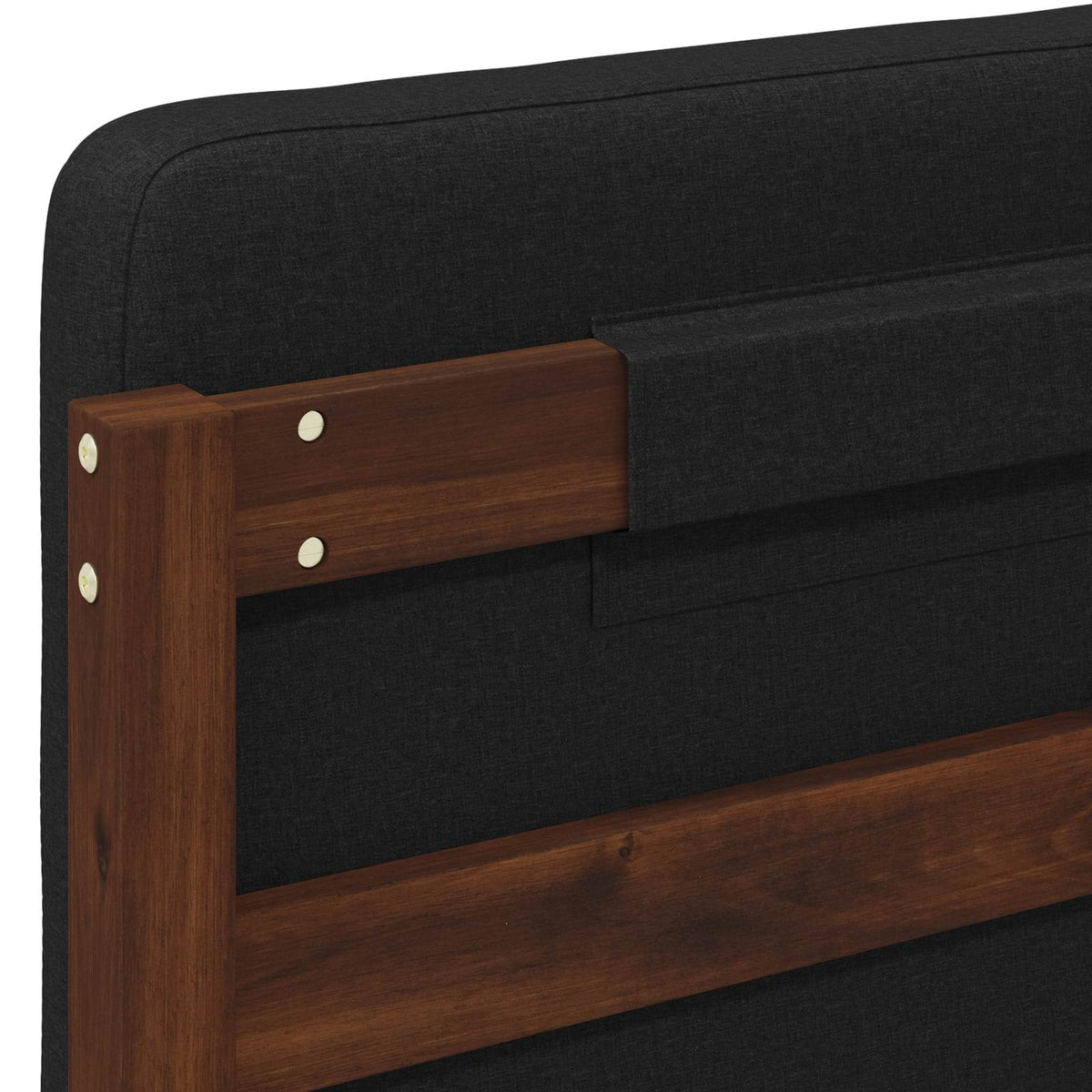 vidaXL Bed Frame with Upholstered Headboard Dark Brown and Black