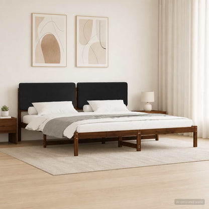 vidaXL Bed Frame with Upholstered Headboard Dark Brown and Black