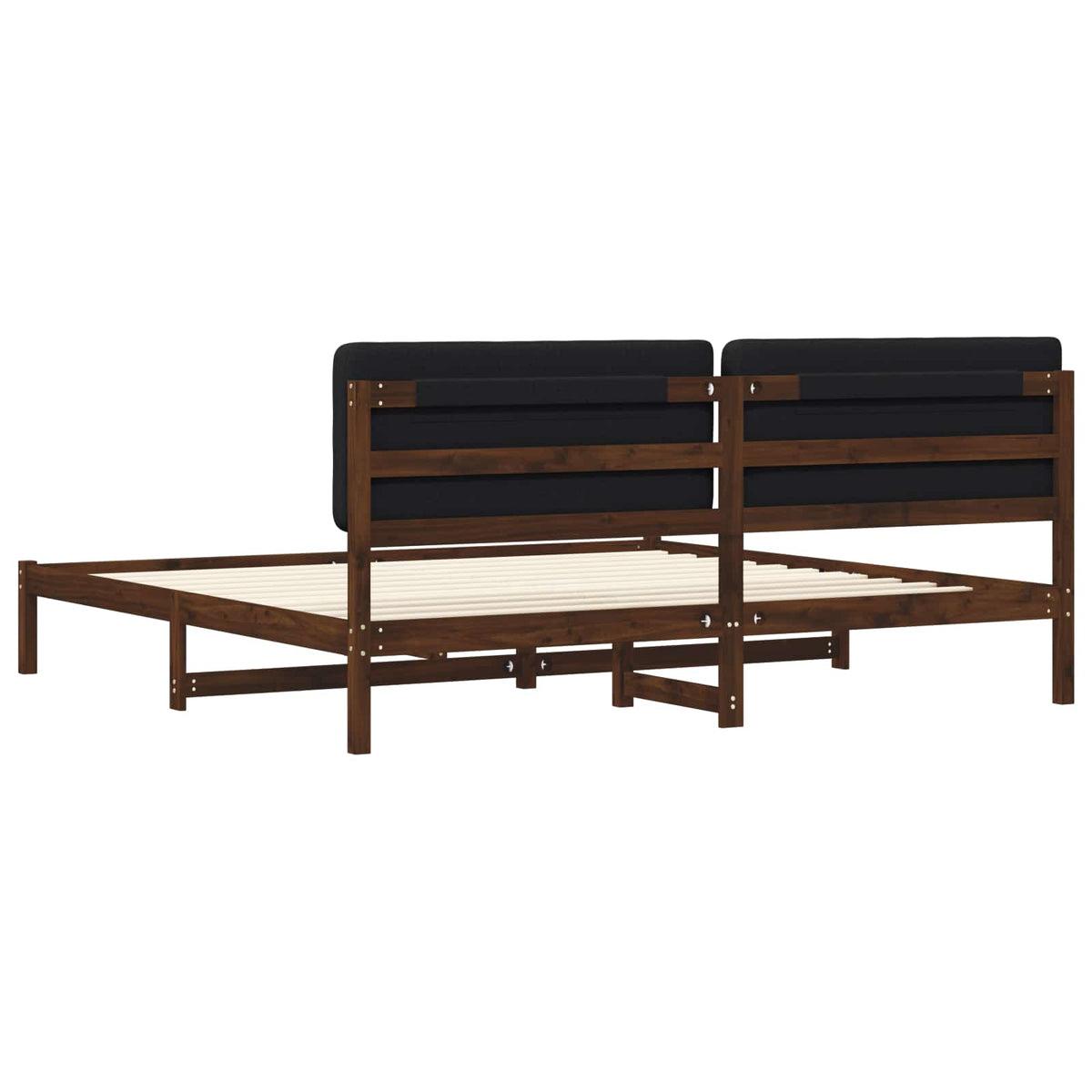 vidaXL Bed Frame with Upholstered Headboard Dark Brown and Black
