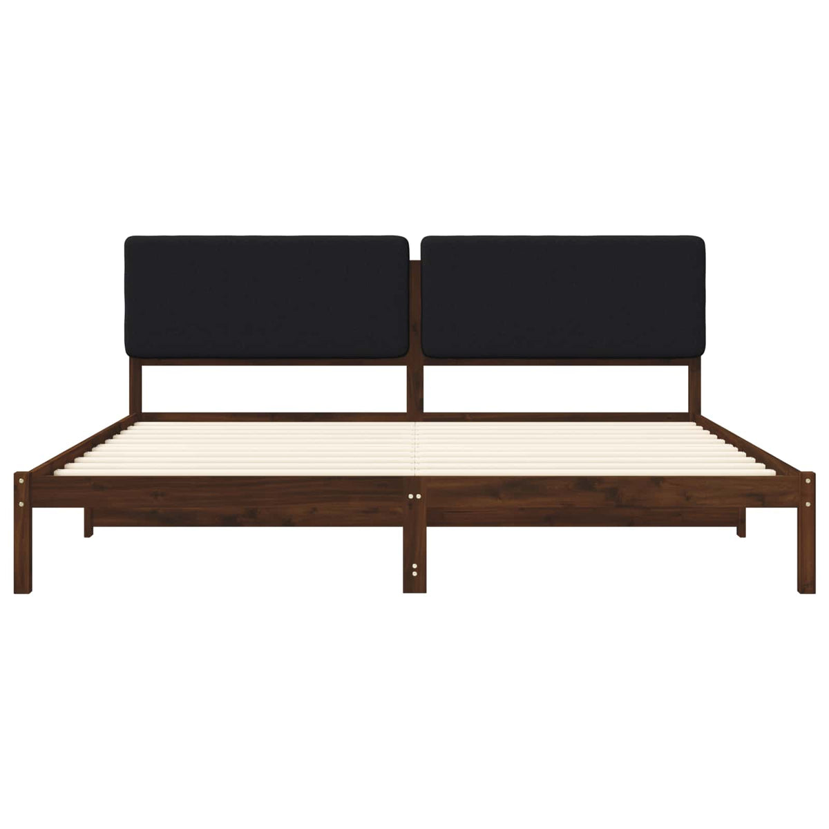 vidaXL Bed Frame with Upholstered Headboard Dark Brown and Black