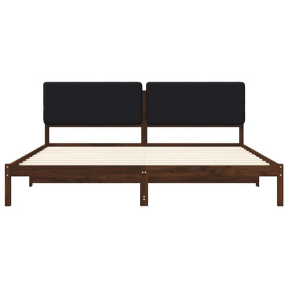 vidaXL Bed Frame with Upholstered Headboard Dark Brown and Black