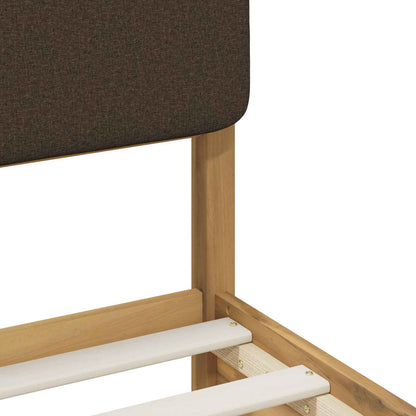 vidaXL Bed Frame with Upholstered Headboard Whitewash and Taupe