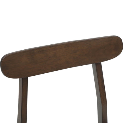vidaXL Dining Chair 2 pcs Dark Brown and Light Solid Rubber Wood