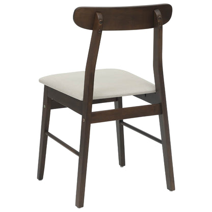 vidaXL Dining Chair 2 pcs Dark Brown and Light Solid Rubber Wood