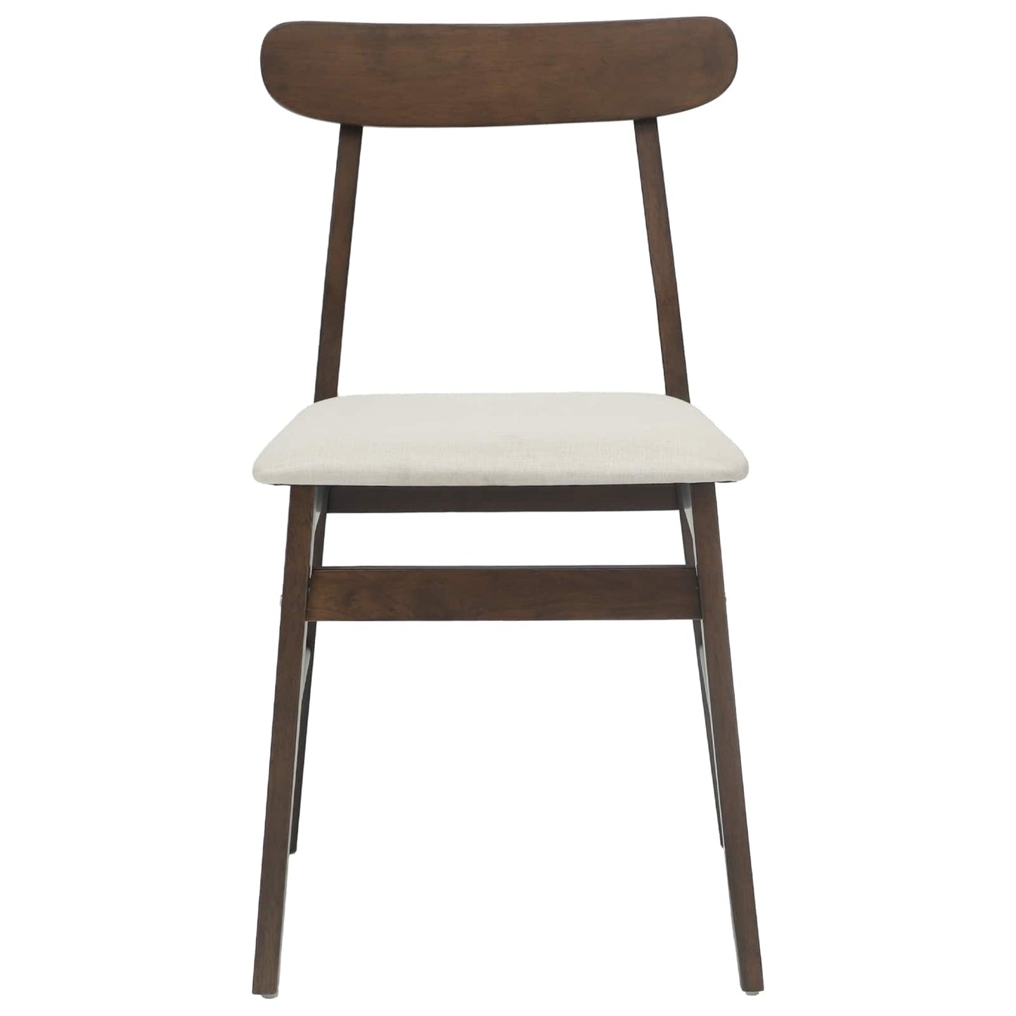 vidaXL Dining Chair 2 pcs Dark Brown and Light Solid Rubber Wood