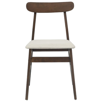 vidaXL Dining Chair 2 pcs Dark Brown and Light Solid Rubber Wood