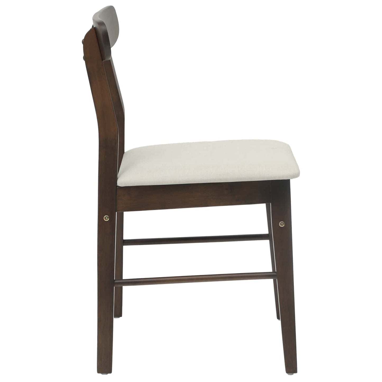 vidaXL Dining Chair 2 pcs Dark Brown and Light Solid Rubber Wood