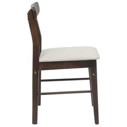vidaXL Dining Chair 2 pcs Dark Brown and Light Solid Rubber Wood