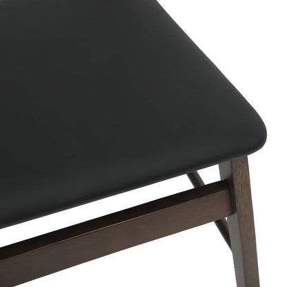 vidaXL Dining Chair 2 pcs Dark Brown and Black Solid Rubber Wood
