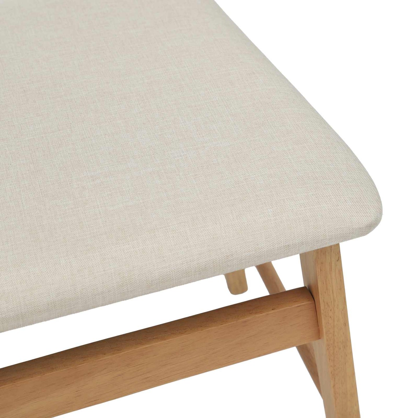 vidaXL Dining Chair 2 pcs Natural and Light Solid Rubber Wood