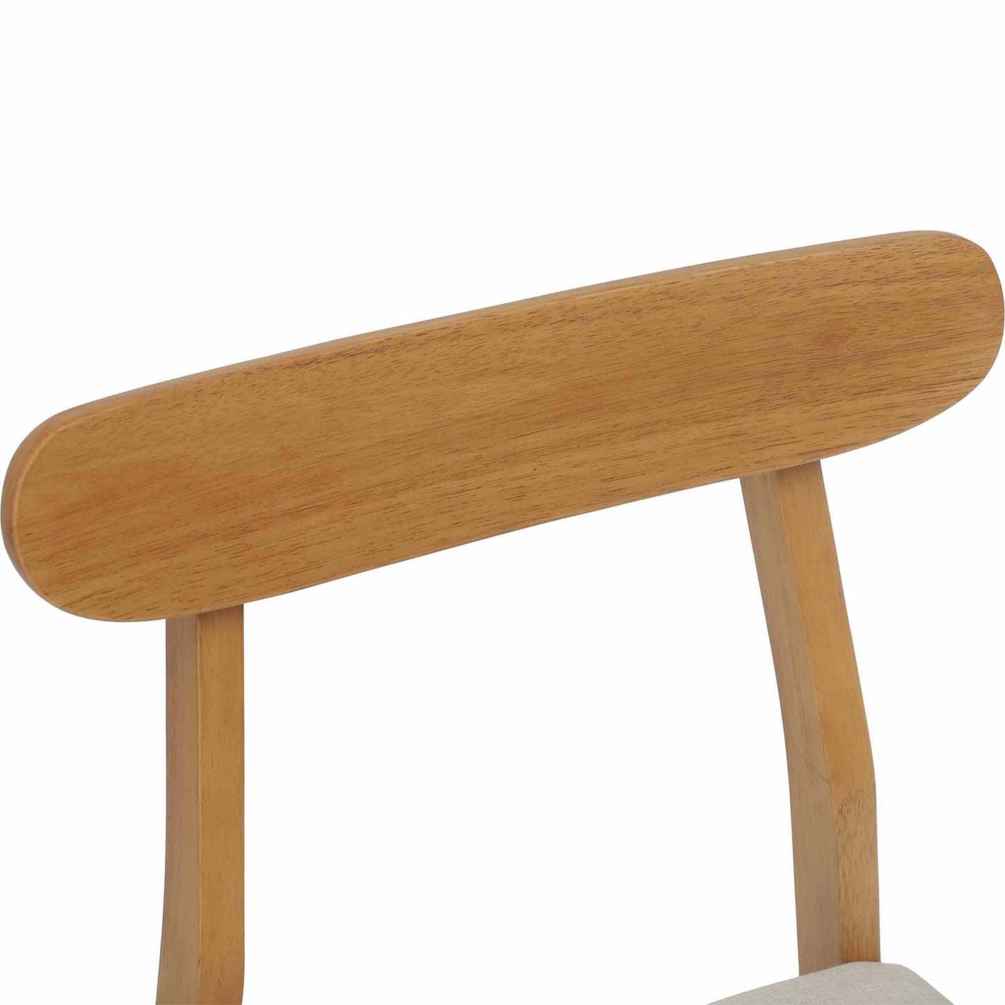 vidaXL Dining Chair 2 pcs Natural and Light Solid Rubber Wood