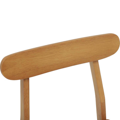 vidaXL Dining Chair 2 pcs Natural 43 x 44.5 x 77 cm Solid Rubber Wood