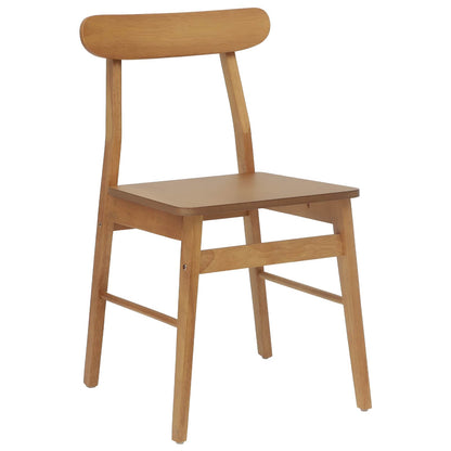 vidaXL Dining Chair 2 pcs Natural 43 x 44.5 x 77 cm Solid Rubber Wood