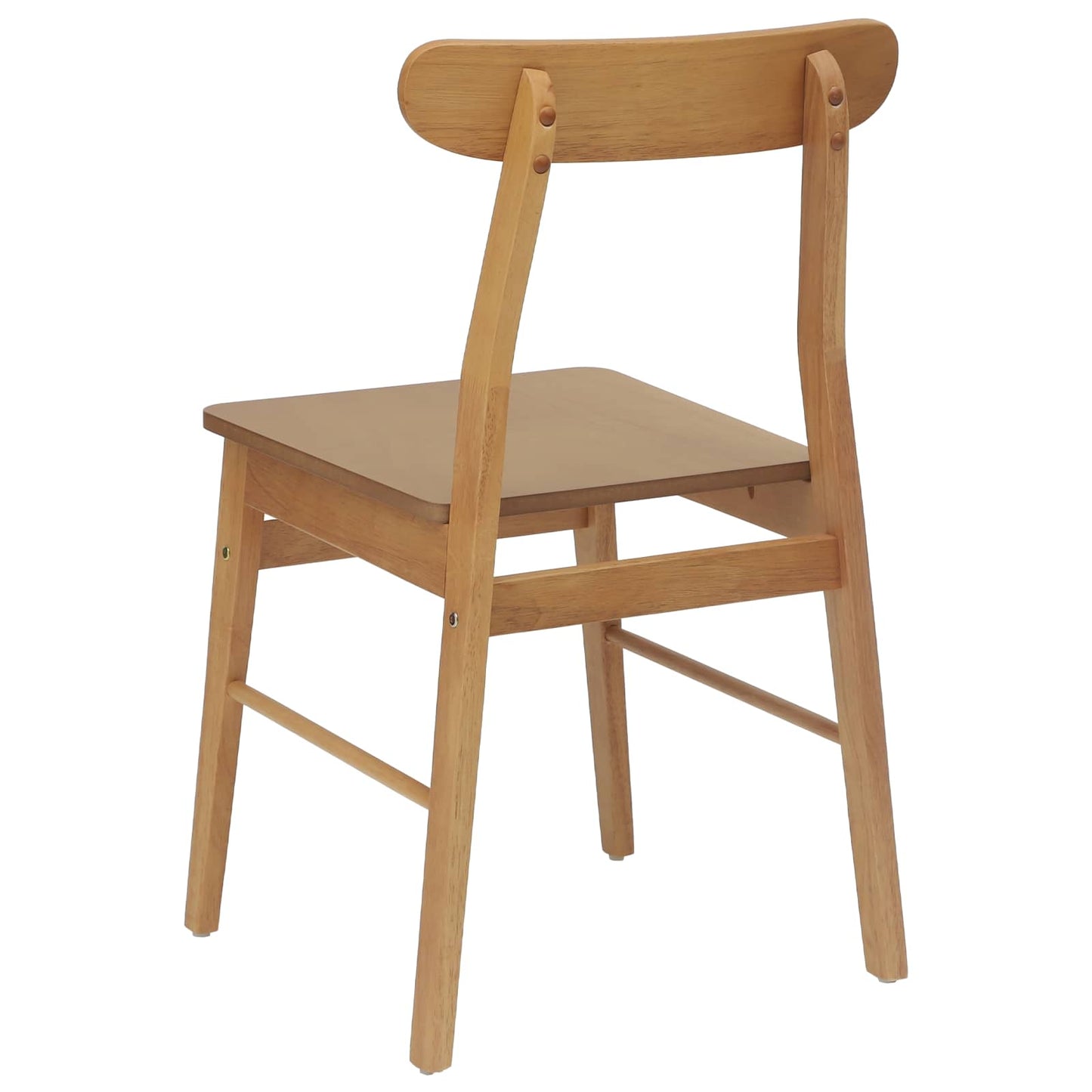vidaXL Dining Chair 2 pcs Natural 43 x 44.5 x 77 cm Solid Rubber Wood