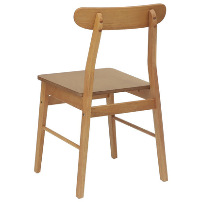 vidaXL Dining Chair 2 pcs Natural 43 x 44.5 x 77 cm Solid Rubber Wood