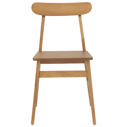 vidaXL Dining Chair 2 pcs Natural 43 x 44.5 x 77 cm Solid Rubber Wood