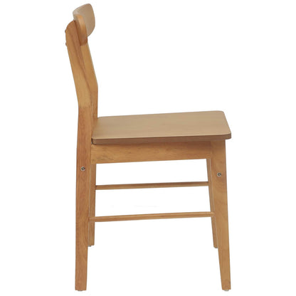 vidaXL Dining Chair 2 pcs Natural 43 x 44.5 x 77 cm Solid Rubber Wood