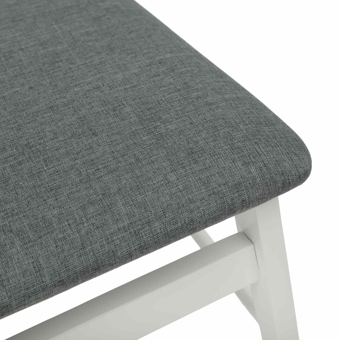 vidaXL Dining Chair 2 pcs White and Grey Solid Rubber Wood