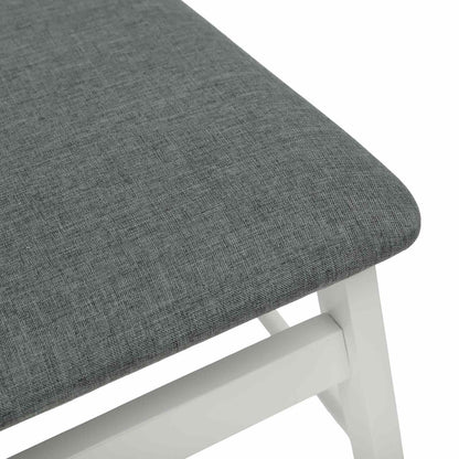vidaXL Dining Chair 2 pcs White and Grey Solid Rubber Wood