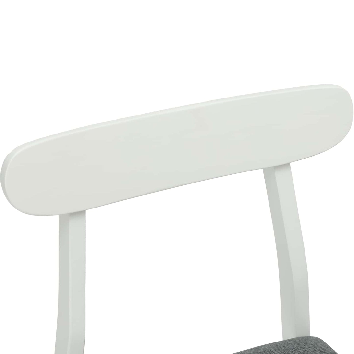 vidaXL Dining Chair 2 pcs White and Grey Solid Rubber Wood