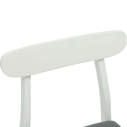 vidaXL Dining Chair 2 pcs White and Grey Solid Rubber Wood