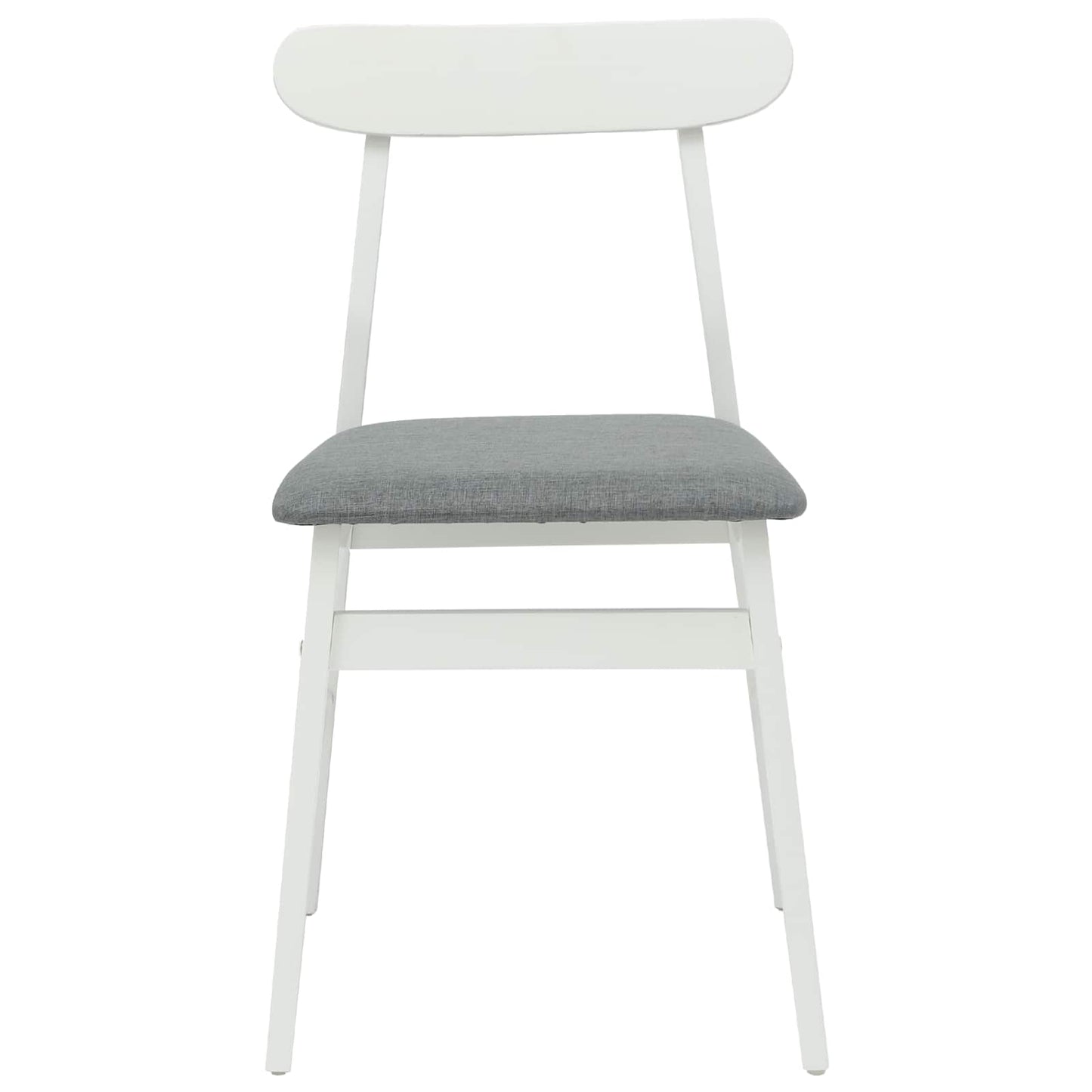 vidaXL Dining Chair 2 pcs White and Grey Solid Rubber Wood