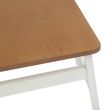 vidaXL Dining Chair 2 pcs White and Natural 43 x 44.5 x 77 cm