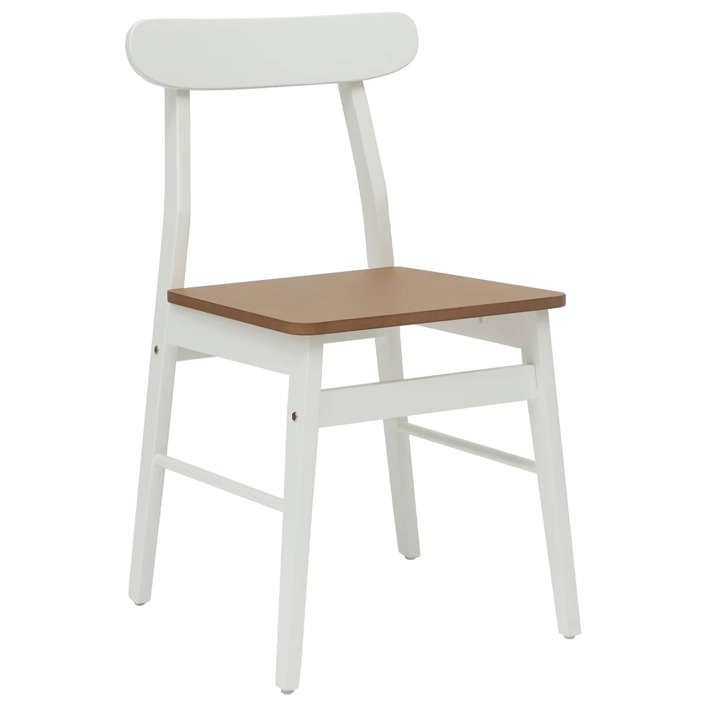 vidaXL Dining Chair 2 pcs White and Natural 43 x 44.5 x 77 cm